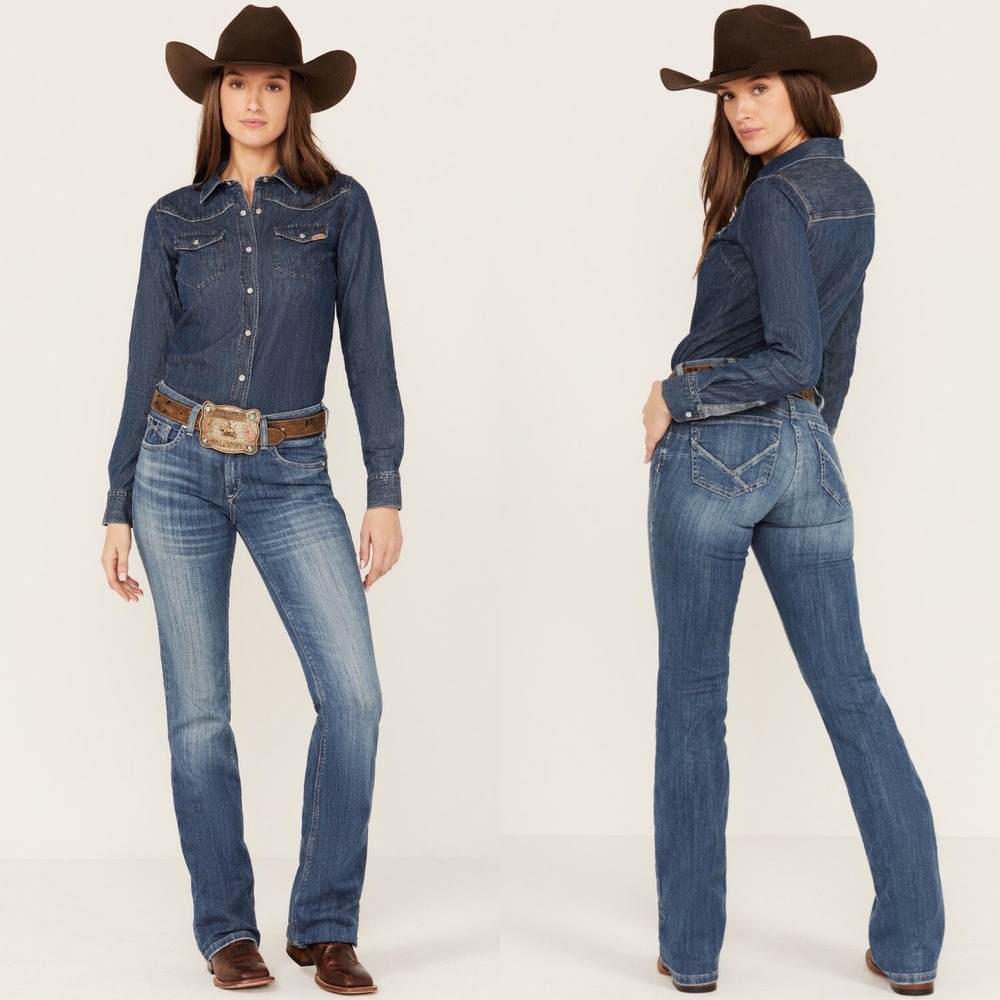 Ariat Womens Malaysia Perfect Rise Annie‎ Bootcut Jean 27 Dark Stretch Western